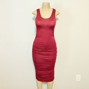 Maroon knee length dress